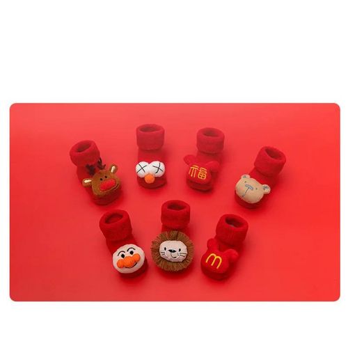 Christmas Newborns Kids Children's Socks for Girls Boys Non-slip Print Cotton Toddler Baby Socks Infant Short Socks Clothing