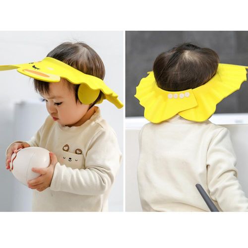 Baby Shower Cap Adjustable Bath Visor with Ear Cap Protect Eyes Ears and Nose