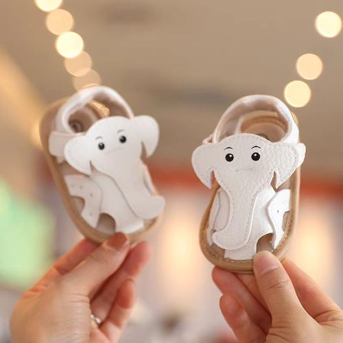 Summer Newborn Baby Sandals 0-1 Year Old Cartoon Elephant Soft Rubber Sole Anti Slip And Wear Resistant Walking Shoes