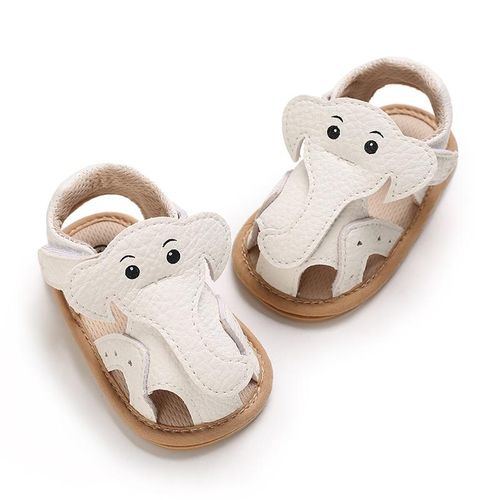 Summer Newborn Baby Sandals 0-1 Year Old Cartoon Elephant Soft Rubber Sole Anti Slip And Wear Resistant Walking Shoes