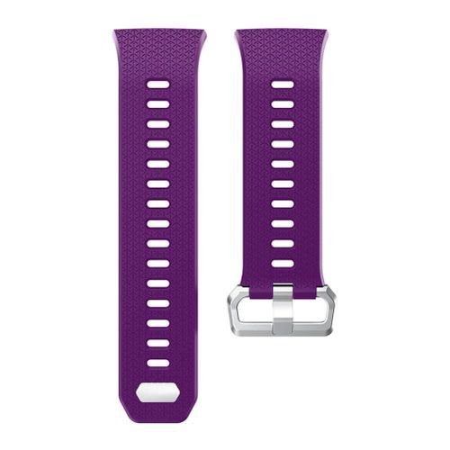 Silicone Sport Watch Band Replacement Band with Stainless Steel Clasp for Fitbit Ionic New,Purple NO5111