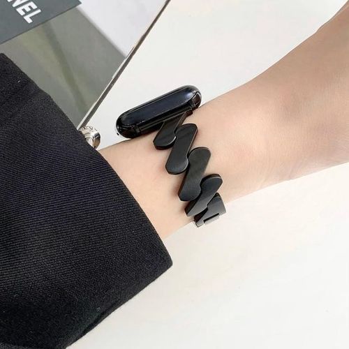 Luxury Matte Waves Strap For Watch Ultra 49mm Iwatch Series 6 7 8 Se 4 5 38/40/41mm 42/44/45mm Metal Steel Band Bracelet