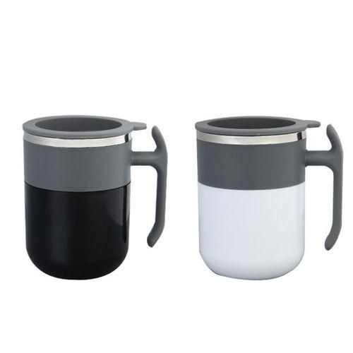 No Battery Automatic Self Stirring Mug Cup Coffee Milk Mixing Mug Smart Temperature Adjustment Juice Mix Cup Drinkware for GiftBlackGray