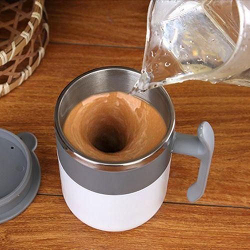 No Battery Automatic Self Stirring Mug Cup Coffee Milk Mixing Mug Smart Temperature Adjustment Juice Mix Cup Drinkware for GiftBlackGray