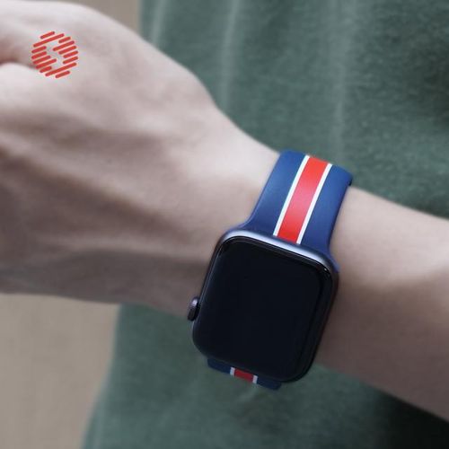 Shengone Stripe Soft Silicone Sport Band For Watch Series 5 4 40mm 44mm Striated Rubber Strap Replacement 3 2 1 38mm 42mm