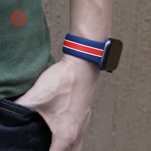 Shengone Stripe Soft Silicone Sport Band For Watch Series 5 4 40mm 44mm Striated Rubber Strap Replacement 3 2 1 38mm 42mm
