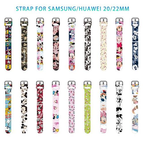 Stitch Mickey Minnie Strap For / 20mm 22mm Wristband Silicone Bracelet Smartwatch Accessories