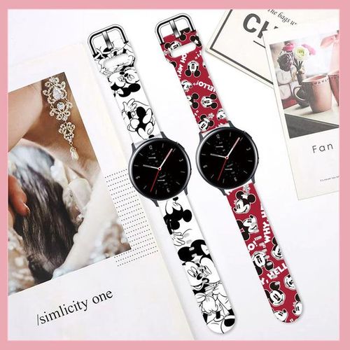 Stitch Mickey Minnie Strap For / 20mm 22mm Wristband Silicone Bracelet Smartwatch Accessories