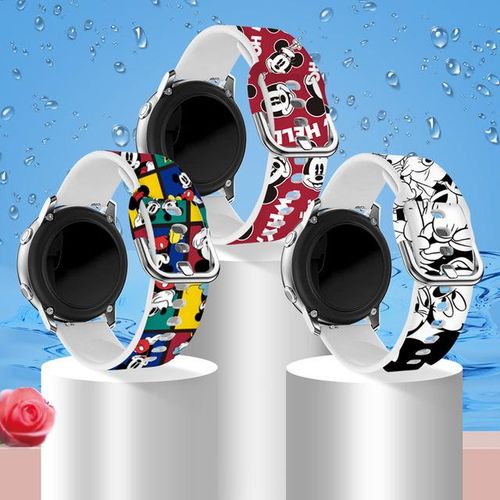 Stitch Mickey Minnie Strap For / 20mm 22mm Wristband Silicone Bracelet Smartwatch Accessories