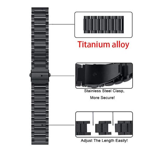 Titanium Alloy Watch Strap For Garmin Forerunner 255 255s Music 955 245 645/vivoactive 3 3s 4 4s/venu 2 Plus 2s Band Bracelet