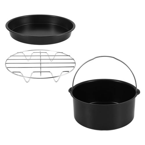 Cake Cans, Pizza Pan, 3Pcs/Set Steel Round Air Fryer Oven Sl