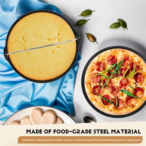 Cake Cans, Pizza Pan, 3Pcs/Set Steel Round Air Fryer Oven Sl