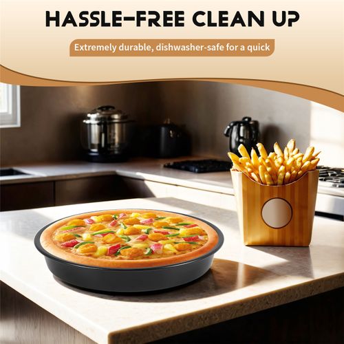 Cake Cans, Pizza Pan, 3Pcs/Set Steel Round Air Fryer Oven Sl