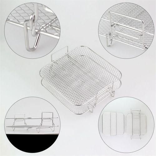 Stainless Steel Air fryer Pot Double Layer Rack Versatile Sq