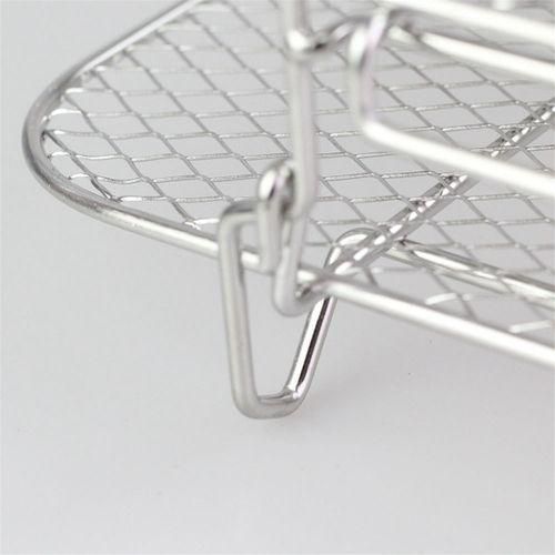 Stainless Steel Air fryer Pot Double Layer Rack Versatile Sq
