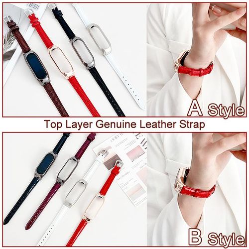 Luxury Genuine Strap For Mi Band 8 7 Pro 6 5 4 3 Smartwatch Metal Case Bracelet For Redmi Band Pro 2 Wrist Band