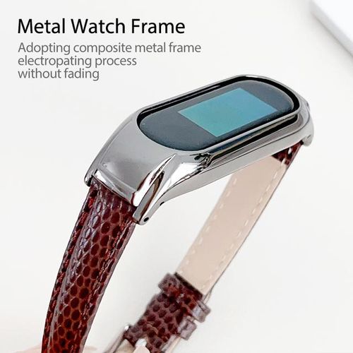 Luxury Genuine Strap For Mi Band 8 7 Pro 6 5 4 3 Smartwatch Metal Case Bracelet For Redmi Band Pro 2 Wrist Band