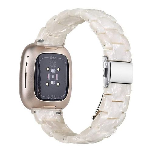 Resin White Wristband For Fitbit Versa 3 4 Band/ Fitbit Sense 2 Watchband Women Men Lightweight Bracelet Strap With Metal Buckle