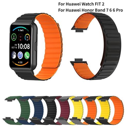 Magnetic Silicone Strap For Watch Fit 2 Smartwatch Band Durable Bracelet Watch Wristband For Band 7 6 6 Pro