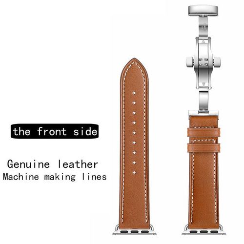 Genuine Loop Band For Watch 38-44mm Iwatch Series 6 Se 5 4 3 2 Bracelet Butterfly Clasp Strap Belt Fran-21bd