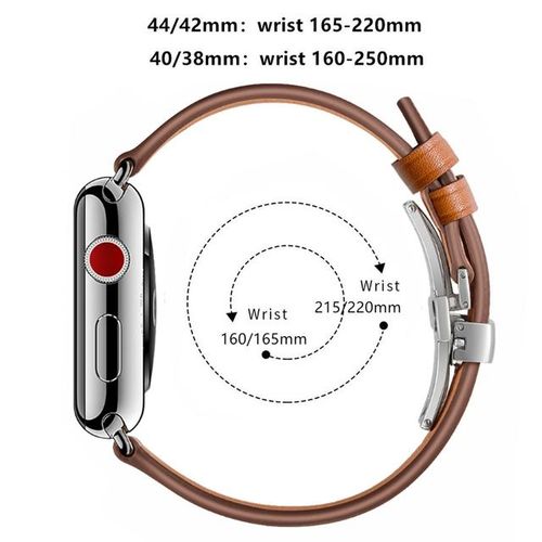Genuine Loop Band For Watch 38-44mm Iwatch Series 6 Se 5 4 3 2 Bracelet Butterfly Clasp Strap Belt Fran-21bd