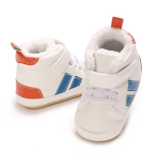 Baby Plush High Top Sneakers Shoes Baby Boys Soft Rubber Sole Anti Slip Walking Shoes
