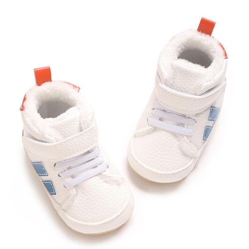 Baby Plush High Top Sneakers Shoes Baby Boys Soft Rubber Sole Anti Slip Walking Shoes