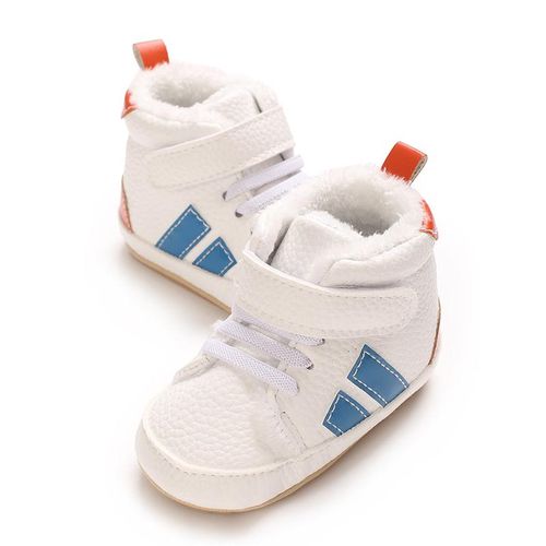 Baby Plush High Top Sneakers Shoes Baby Boys Soft Rubber Sole Anti Slip Walking Shoes