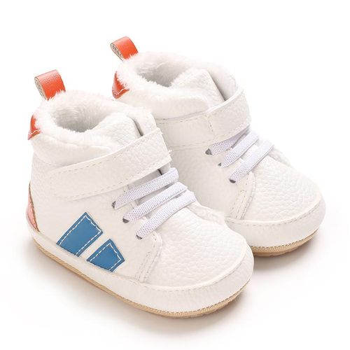 Baby Plush High Top Sneakers Shoes Baby Boys Soft Rubber Sole Anti Slip Walking Shoes