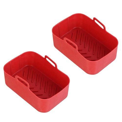 2Pcs Air Fryer Silicone Pot for 8 Quart Dual Zone Air Fryer,