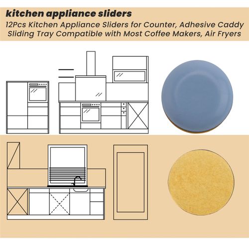 12Pcs Kitchen Appliance Sliders for Countergood Adhesive Slidin