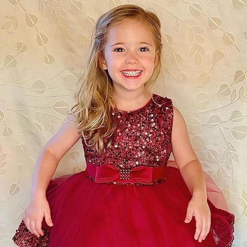 Girls' Tulle Flower Princess Wedding Sleeveless Dress for Toddler and Baby Girl Gown